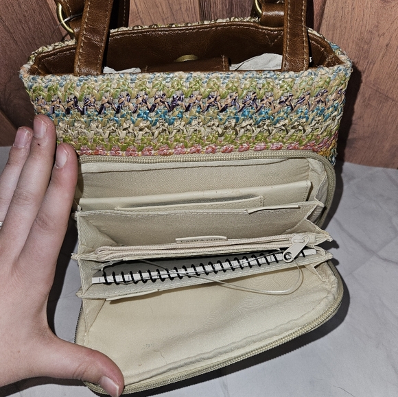 Rosetti nwot multi piece woven multi color shoulder bag and pouch new with tag - Picture 9 of 13